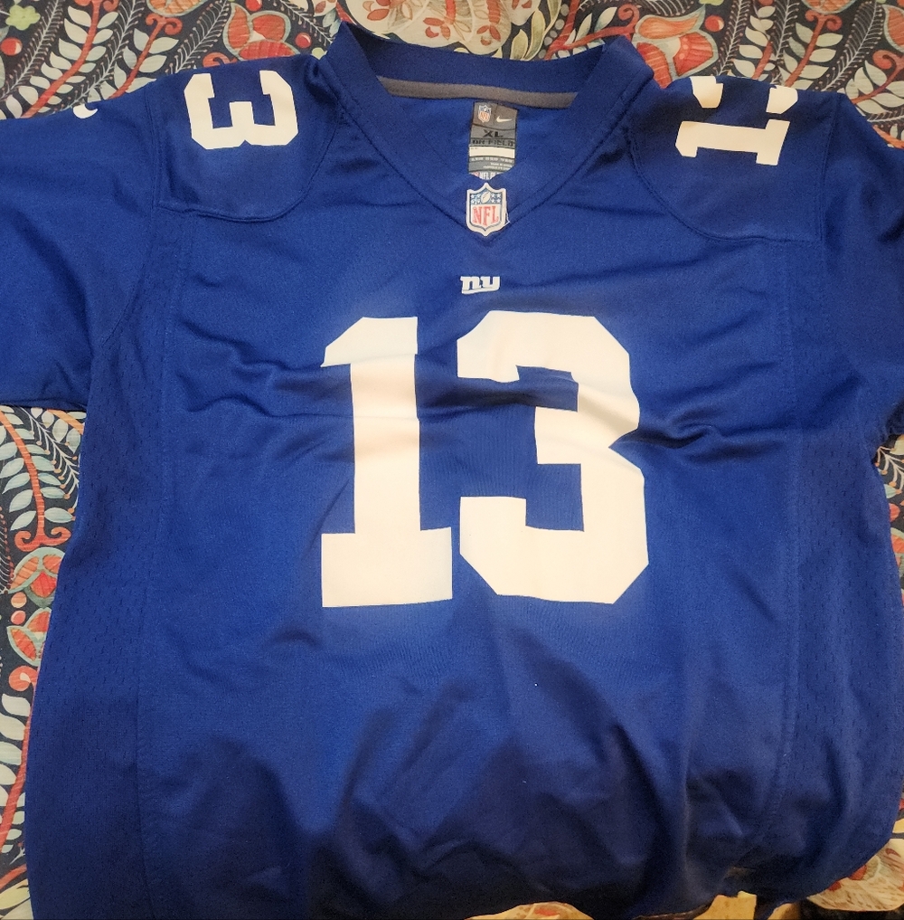 Blue NFL Jersey with White Number 13